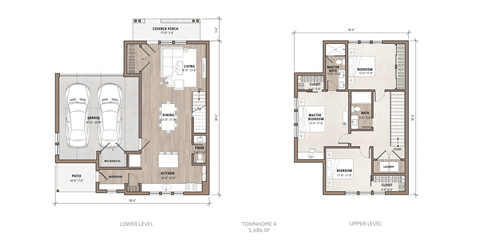 Floor plan for 3 beds, 2.5 baths, 1686 sqft